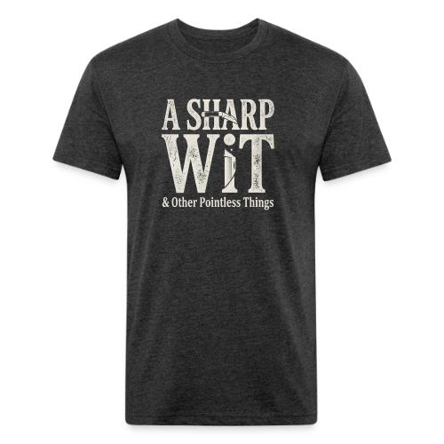 A Sharp Wit & Other Pointless Things - Knife Pun - Men’s Fitted Poly/Cotton T-Shirt