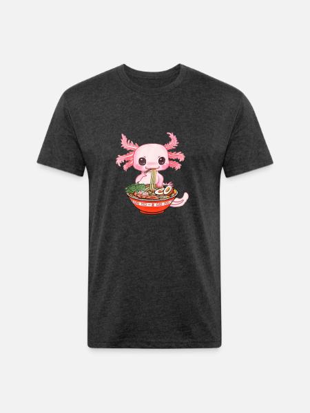 Salamander Kawaii - Unisex Poly/Cotton T-Shirt - heather black