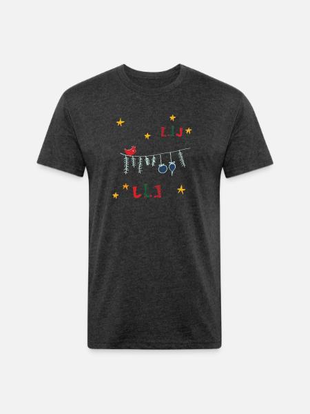 Christmas Bird And Socks - Unisex Poly/Cotton T-Shirt - heather black