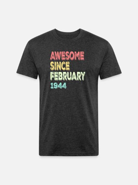 Awesome Since March 1944 - Unisex Poly/Cotton T-Shirt - heather black