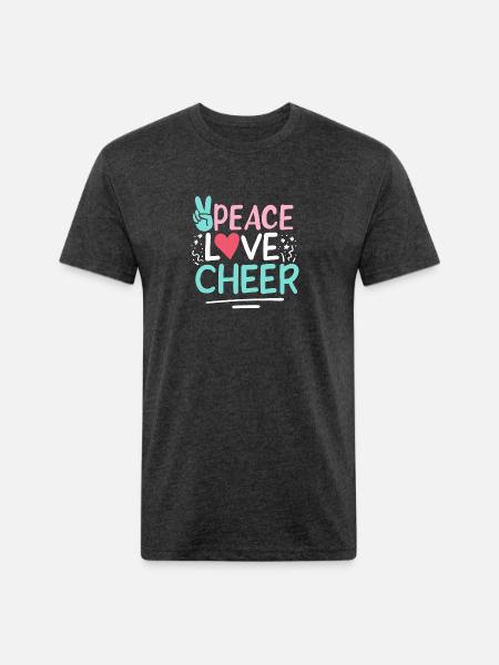 Peace Love Cheer - Unisex Poly/Cotton T-Shirt - heather black