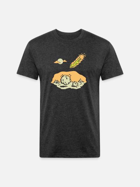 Dinosaur Meteor - Unisex Poly/Cotton T-Shirt - heather black