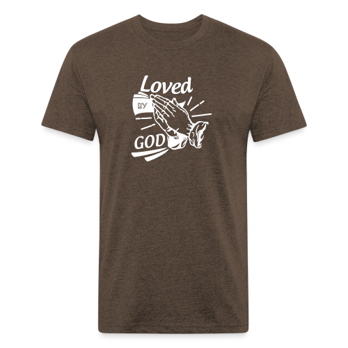 Loved By God - Alt. Design (White Letters) - Men’s Fitted Poly/Cotton T-Shirt