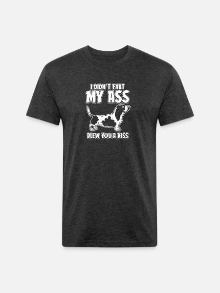 Basset Hound - Unisex Poly/Cotton T-Shirt - heather black