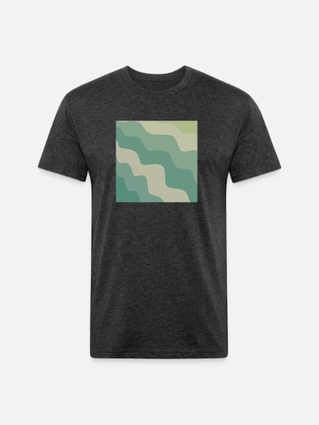 Camo Waves retro - Unisex Poly/Cotton T-Shirt - heather black