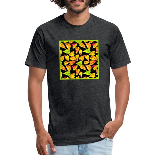 Neon Leaf Art Elegance - Unisex Poly/Cotton T-Shirt
