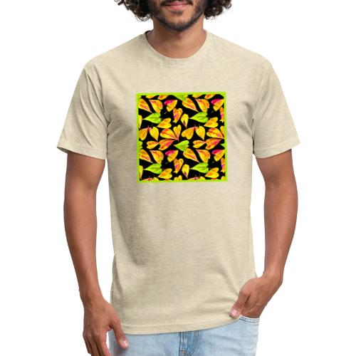 Neon Leaf Art Elegance - Unisex Poly/Cotton T-Shirt