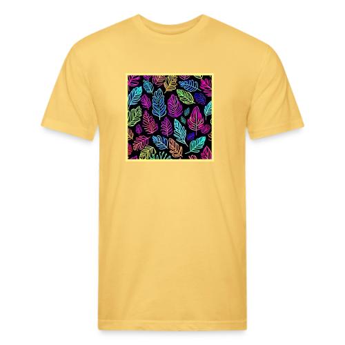 Luminous Foliage Tapestry: Neon Leaves Symphony - Unisex Poly/Cotton T-Shirt