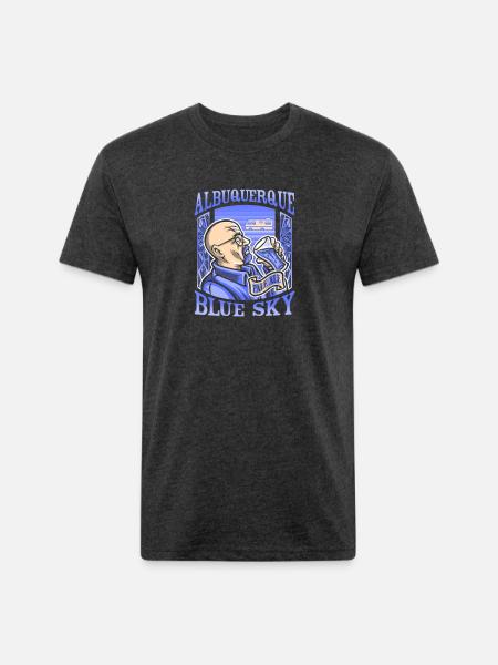 Albuquerque Blue Sky - Unisex Poly/Cotton T-Shirt - heather black