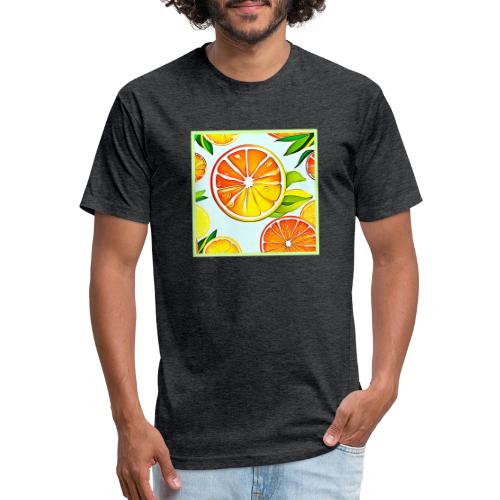 Orange Slice: Citrus Art - Unisex Poly/Cotton T-Shirt