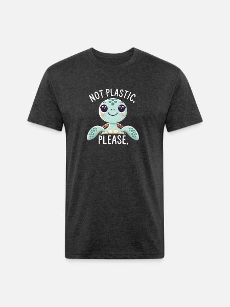 Not Plastic, Please - Unisex Poly/Cotton T-Shirt - heather black