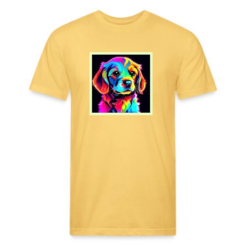Rainbow Dog Portrait Art - Unisex Poly/Cotton T-Shirt