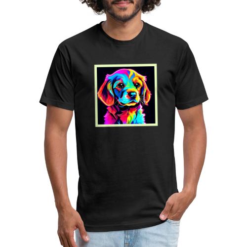 Rainbow Dog Portrait Art - Unisex Poly/Cotton T-Shirt