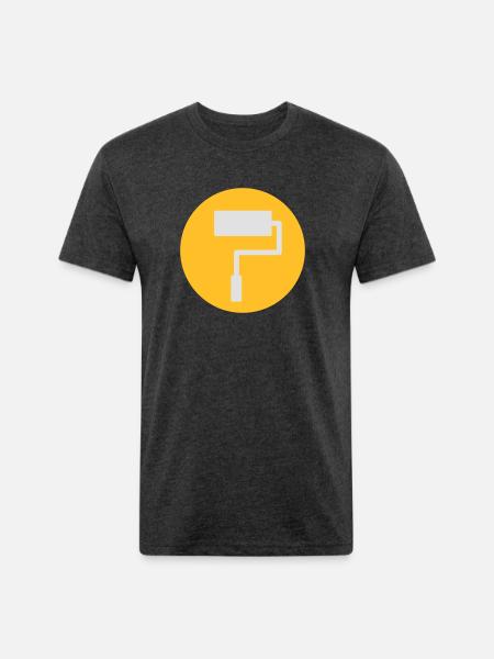 Paint Roller Symbol - Unisex Poly/Cotton T-Shirt - heather black