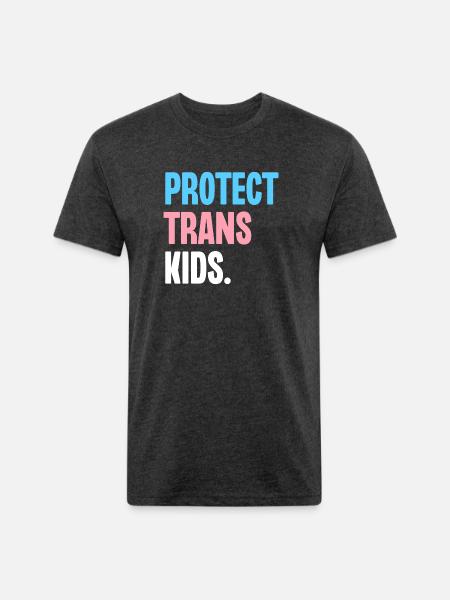 Protect Trans Kids - Unisex Poly/Cotton T-Shirt - heather black