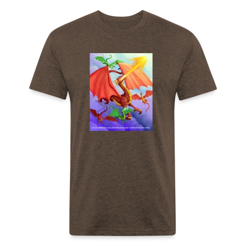 Papa Dragon - Men’s Fitted Poly/Cotton T-Shirt