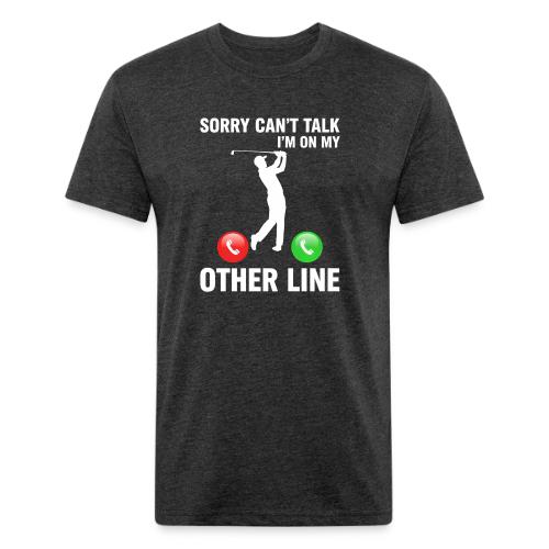 Sorry Can't Talk Other Line Funny Golfer Quote - Unisex Poly/Cotton T-Shirt