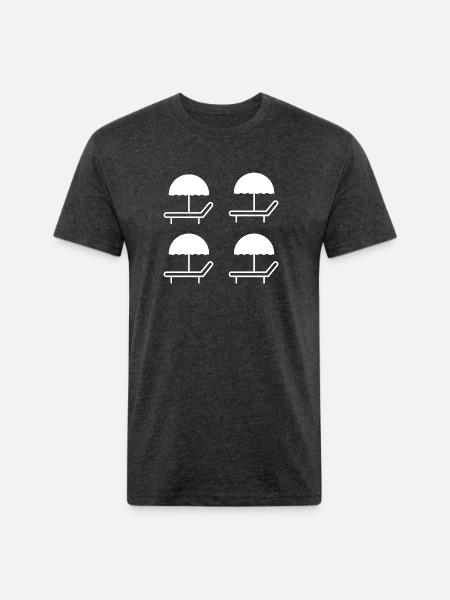 beach umbrella icon - Unisex Poly/Cotton T-Shirt - heather black