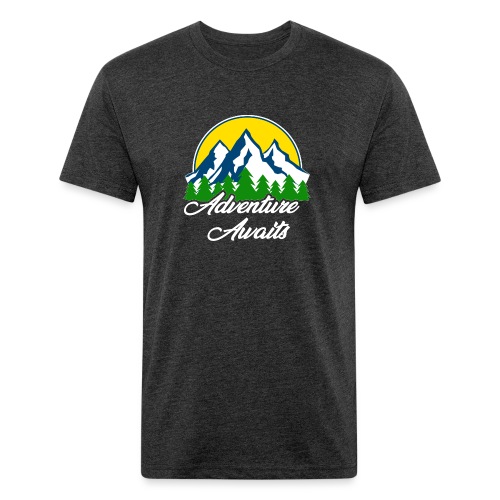 Adventure awaits - Men’s Fitted Poly/Cotton T-Shirt