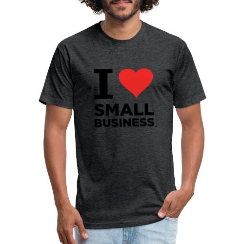 I Heart Small Business (Black & Red) - Fitted Cotton/Poly T-Shirt by Next Level