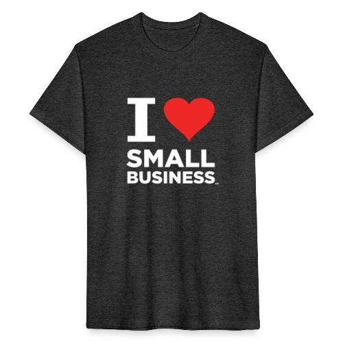 I Heart Small Business Logo (Red & White) - Fitted Cotton/Poly T-Shirt by Next Level