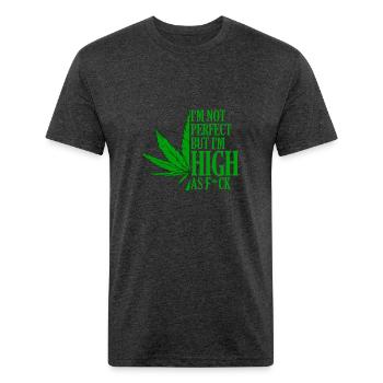 I'm Not Perfect But I'm High As Fuck Marijuana420 - Unisex Poly/Cotton T-Shirt - heather black - Front - Jose (178cm)