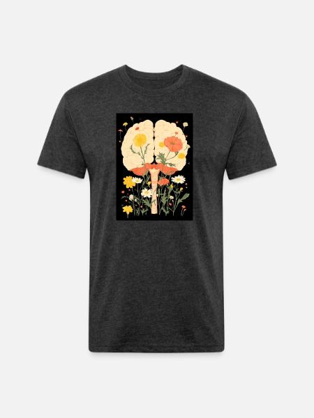Blooming Mind - Unisex Poly/Cotton T-Shirt - heather black