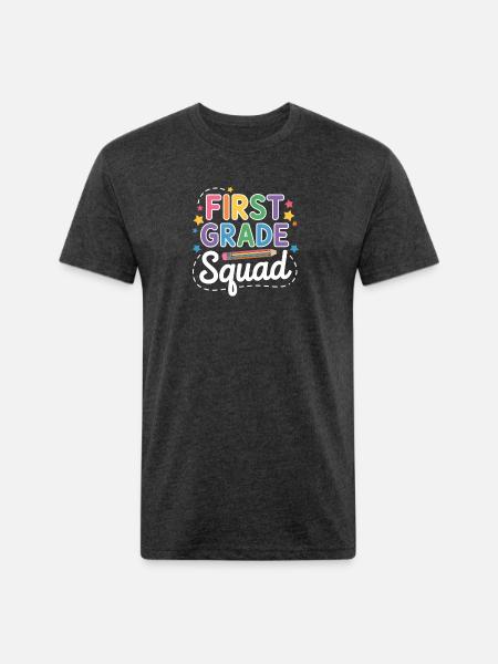 First Grade Squad Back To School - Unisex Poly/Cotton T-Shirt - heather black