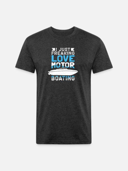 Motorboat Love Motor Boating - Unisex Poly/Cotton T-Shirt - heather black