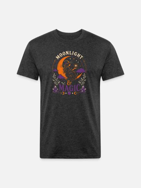Moonlight & Magic Tshirt - Unisex Poly/Cotton T-Shirt - heather black