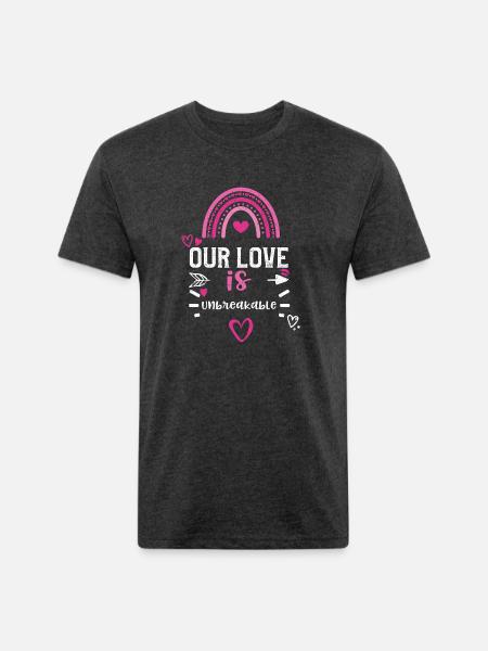 Our love is unbreakable - Unisex Poly/Cotton T-Shirt - heather black