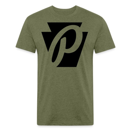 P Stone Logo - Men’s Fitted Poly/Cotton T-Shirt