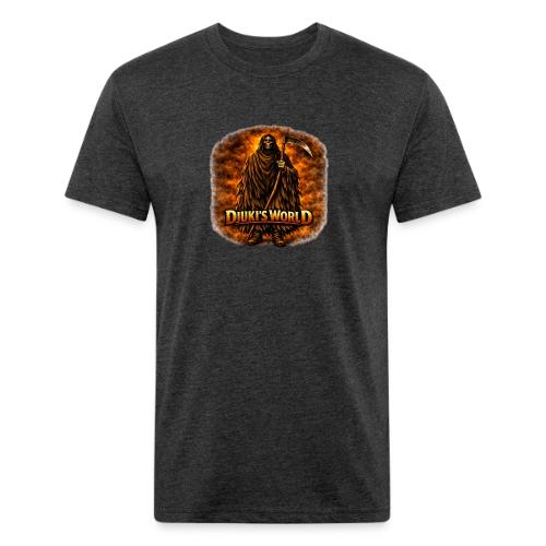 DJUKI’S WORLD – Kalru in Flames - Unisex Poly/Cotton T-Shirt
