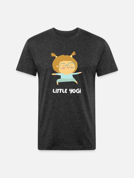 Cute Little Yogi - Unisex Poly/Cotton T-Shirt - heather black