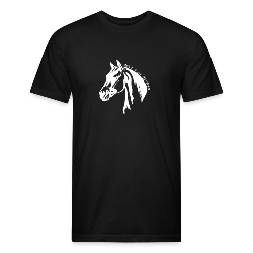 Bridle Ranch Hold Your Horses (White Design) - Men’s Fitted Poly/Cotton T-Shirt