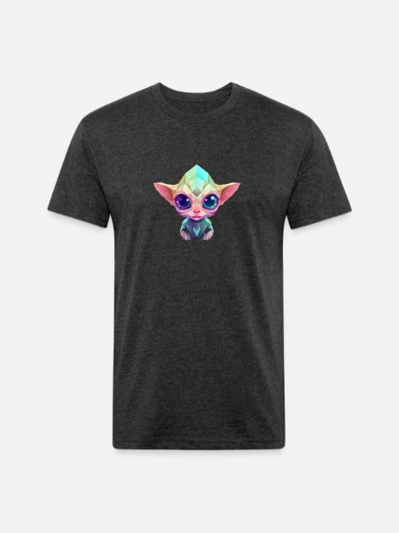 Polygon Alien - Unisex Poly/Cotton T-Shirt - heather black