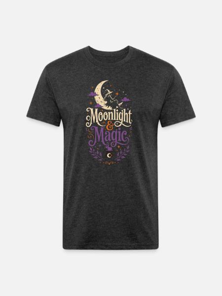Moonlight & Magic Tshirt - Unisex Poly/Cotton T-Shirt - heather black