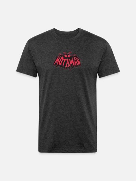 Mothman Crimson Flight - Unisex Poly/Cotton T-Shirt - heather black