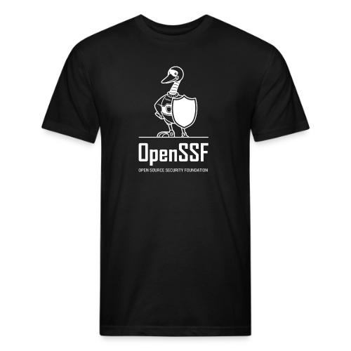 OpenSSF tall white logo - Unisex Poly/Cotton T-Shirt