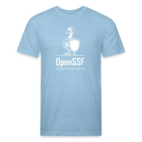 OpenSSF tall white logo - Unisex Poly/Cotton T-Shirt
