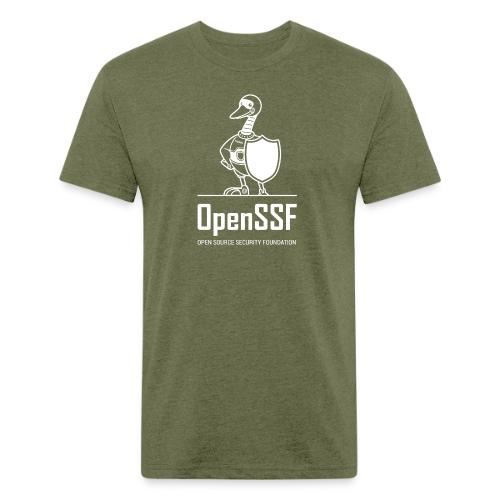 OpenSSF tall white logo - Unisex Poly/Cotton T-Shirt