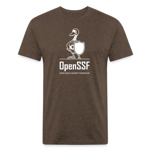 OpenSSF tall white logo - Unisex Poly/Cotton T-Shirt