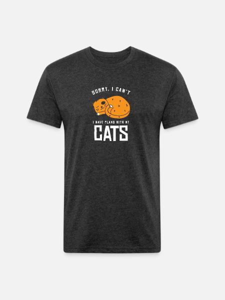 Funny Cat - Unisex Poly/Cotton T-Shirt - heather black