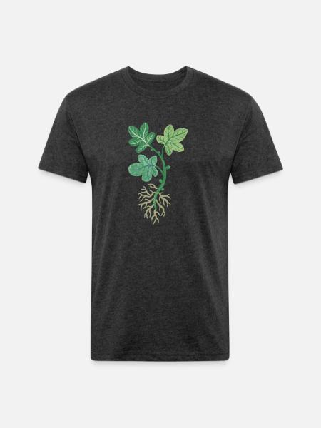 Fig Tree Cutting - Unisex Poly/Cotton T-Shirt - heather black