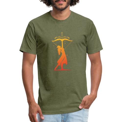 Sagittarius Archer Zodiac Fire Sign - Fitted Cotton/Poly T-Shirt by Next Level