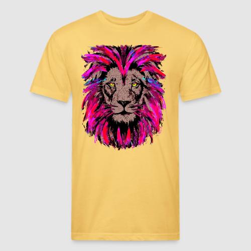 Purple Lion Head - Pink Lion Face Drawing - Unisex Poly/Cotton T-Shirt