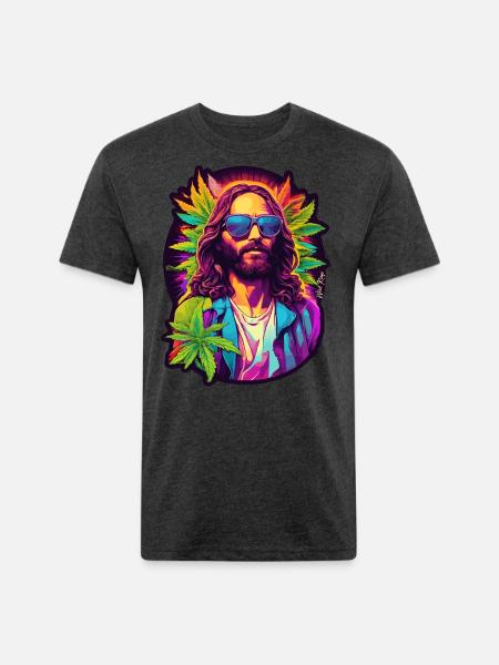 Jesus - Unisex Poly/Cotton T-Shirt - heather black