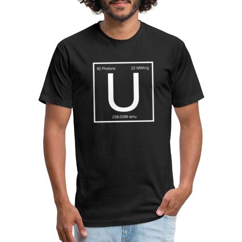 Uranium. Double-sided design. White text. - Fitted Cotton/Poly T-Shirt by Next Level