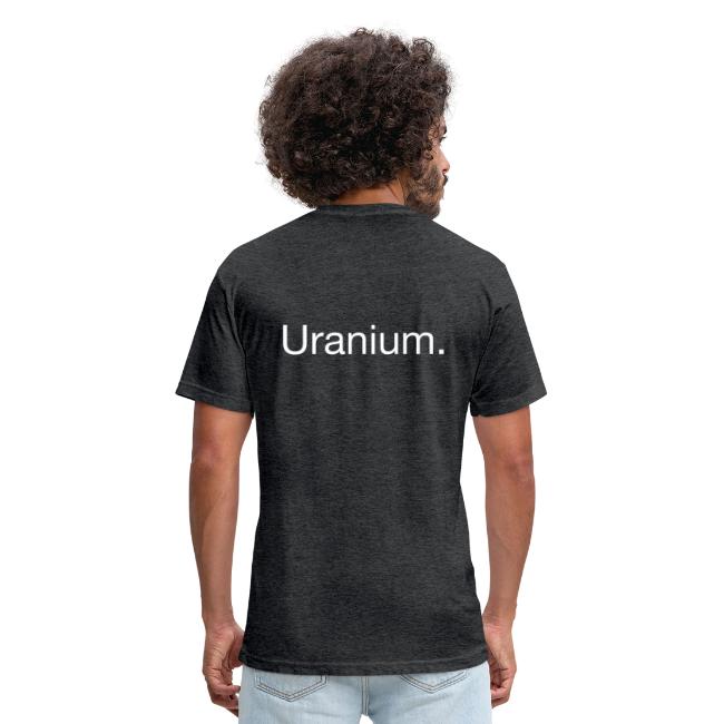 Uranium. Double-sided design. White text.