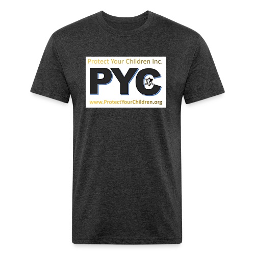 PYC Logo on the front and Happy Kids on the back - Fitted Cotton/Poly T-Shirt by Next Level